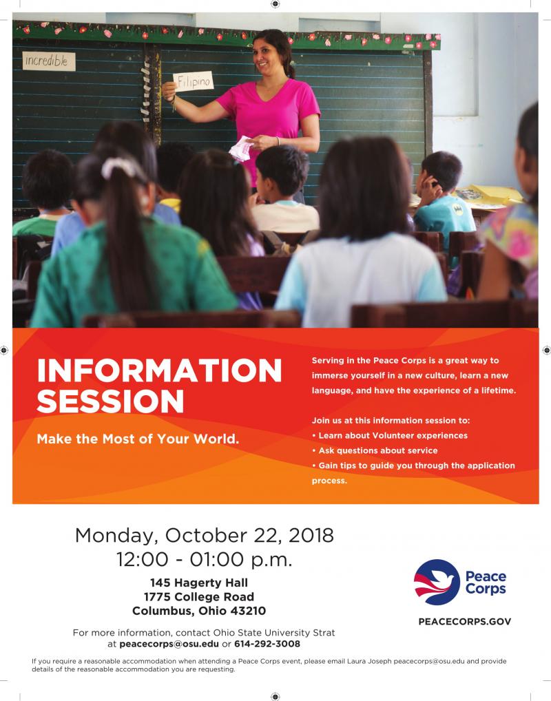 A picture of the Peace Corps Information Flyer