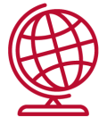 A red globe icon