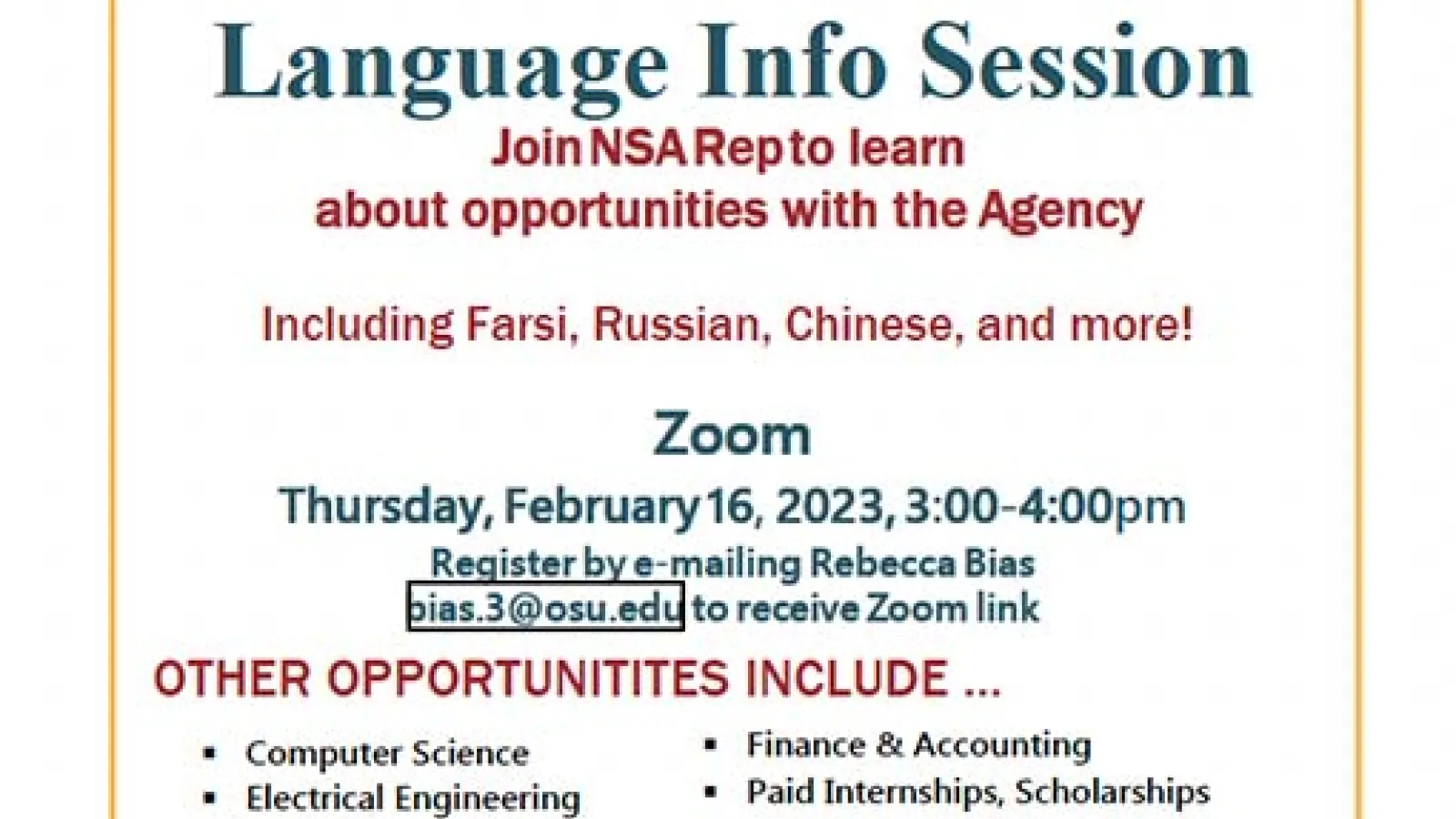 NSA Info session
