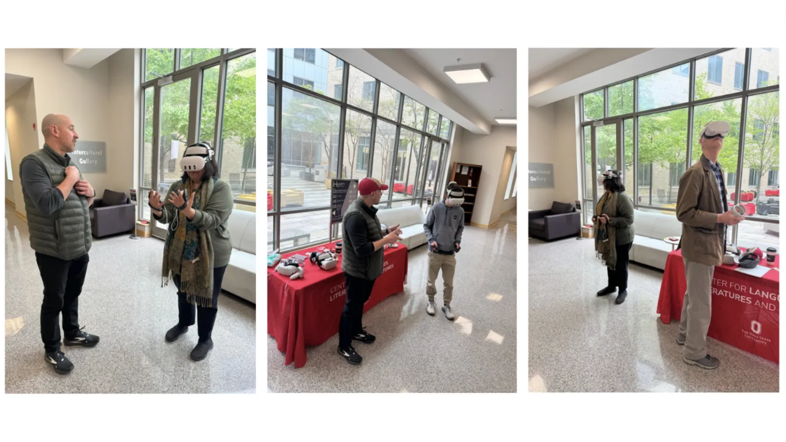 Hagerty faculty and staff take a VR tour of the world in Meta Quest headsets