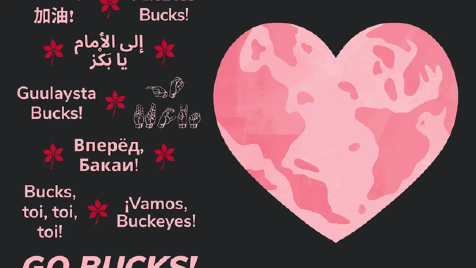 Go Bucks in many languages