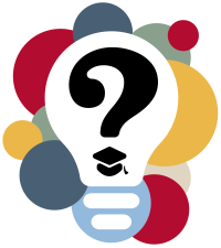 A lightbulb with a question mark, a graduation cap