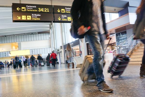 Travelers at an airport