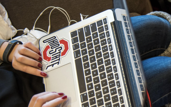 Student on a laptop