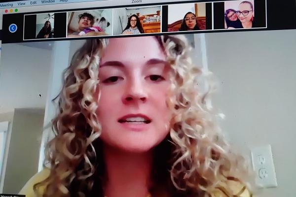 Hannah Shinew teleconferences with the girls from Proyecto Mariposas Hannah Shinew teleconferences with the girls from Proyecto Mariposas