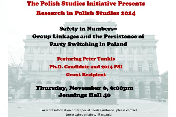 Polish studies presentation flier. Flier for polish studies presentation. Info on flier in description below.