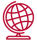 A red globe icon