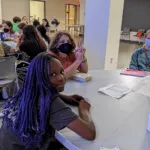 Students at a table