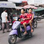 Kids on a motorbike in Phnom Penh